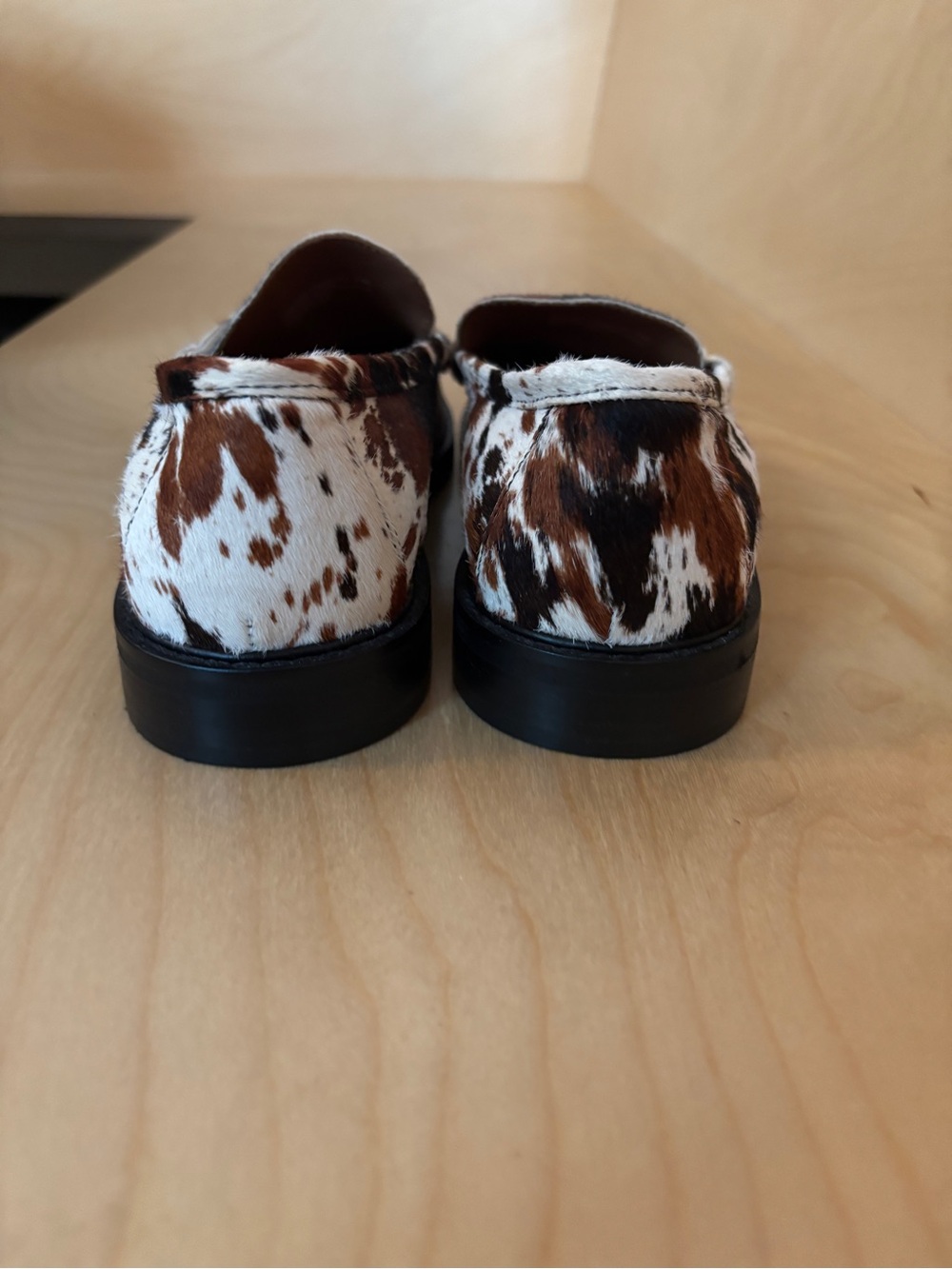 Steve Madden Madison Brown Cow Print Loafers - Picture 5 of 6